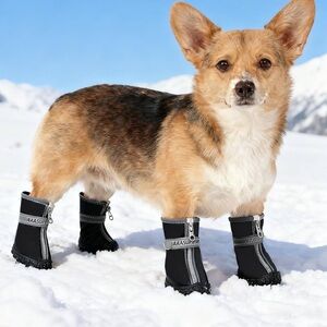 QUMY Dog Shoes Dogs, Dog Boots Paw Protector for Winter Snow Hot Pavement 5